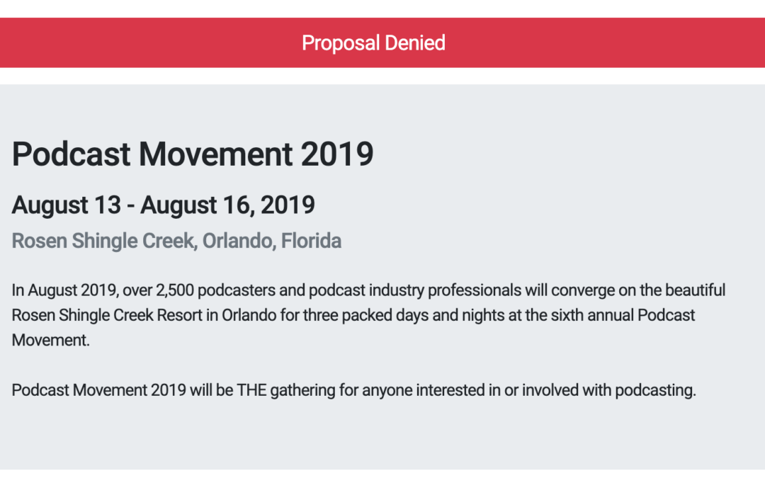 Podcast Movement Talk Denied